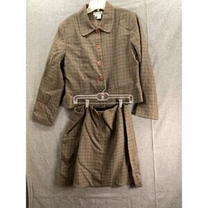 For Pete's Sake Suits Womens Size 14 Brown Formal Top Blazer and Skirt